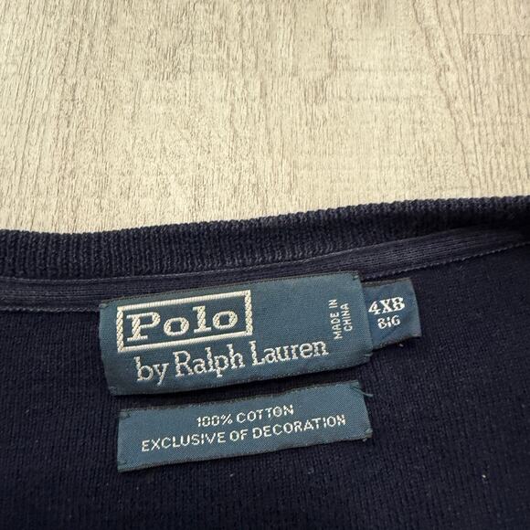 Vintage Polo Ralph Lauren Sweatshirt Men's 4XB Big Blue Crewneck 90s Preppy Pony - Picture 3 of 6